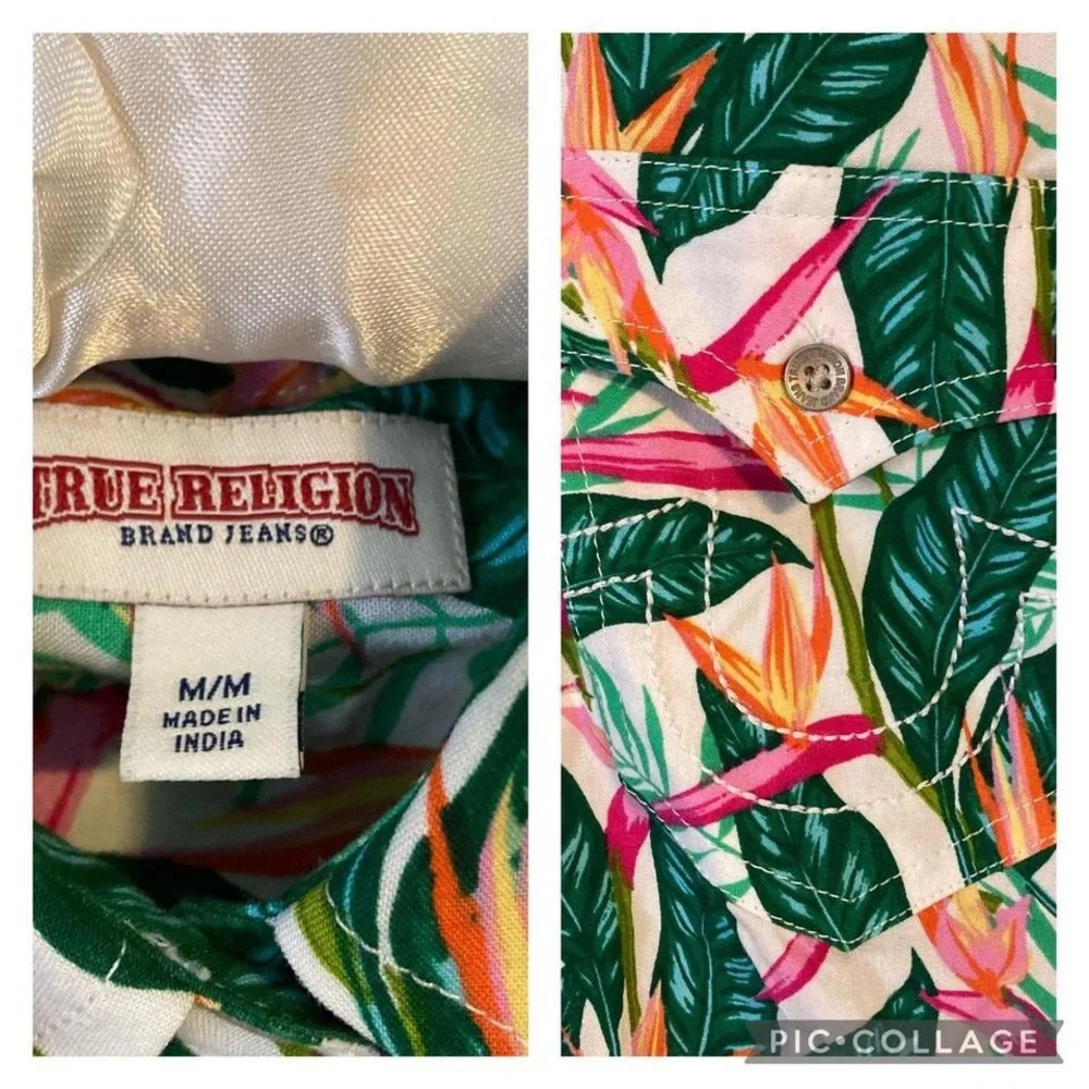 true religion bird of paradise hawaiian shirt - Picture 4 of 4